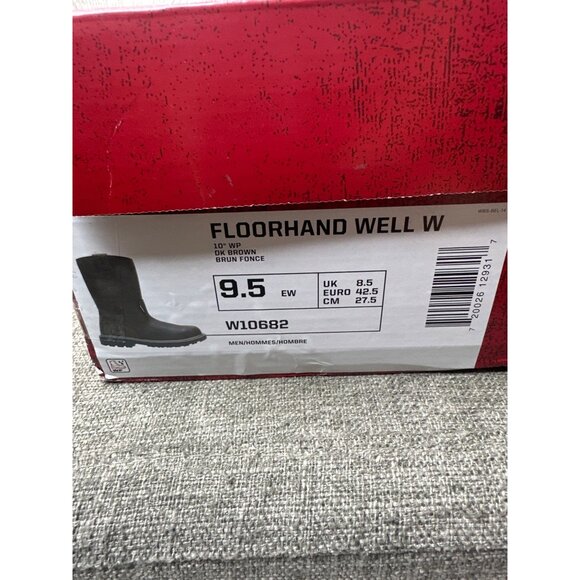 Wolverine Mens Brown Leather 10" Work Boots Size 9.5 Extra Wide Waterproof - Picture 9 of 10